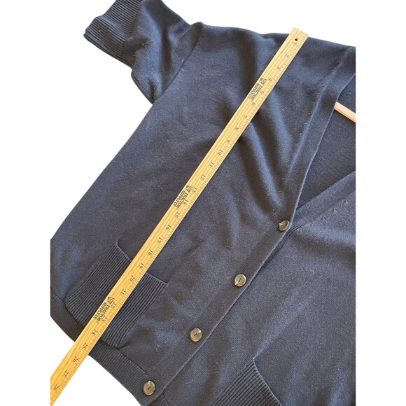 J. Jill Button Front Cardigan Women’s XL petite Blue Cotton Sweater Half Sleeve - Picture 6 of 9